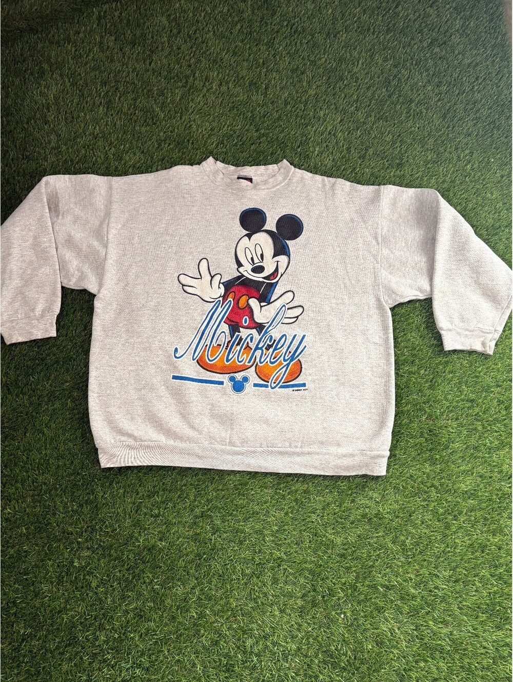 Vintage Mickey Unlimited 90s Gray Cotton Sweatshirt, Unisex Adults size XL